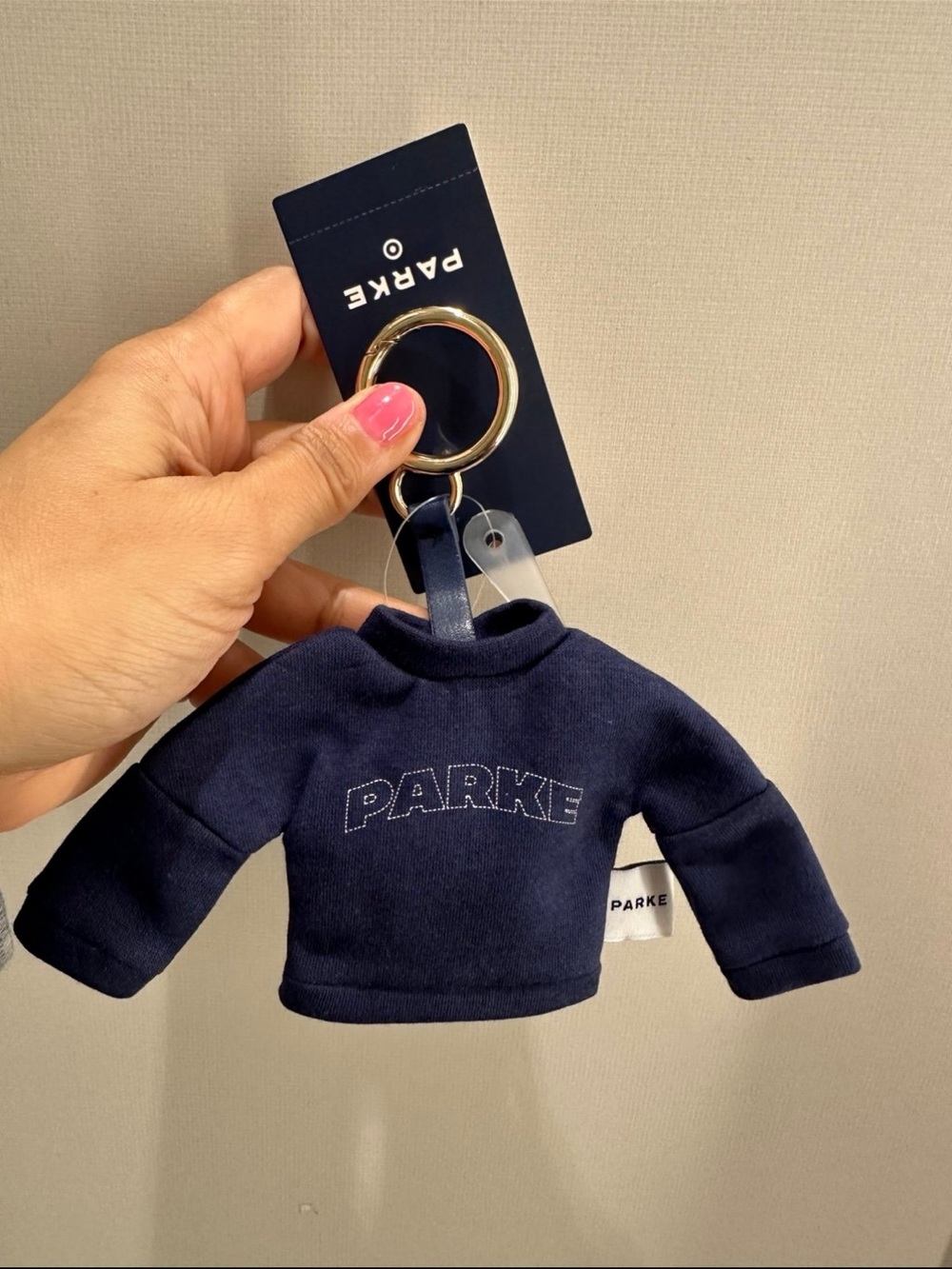 Parke x Target Navy Blue Mockneck Sweatshirt Keychain